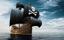 pirate ship on sea