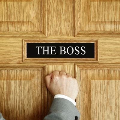 The boss door plate